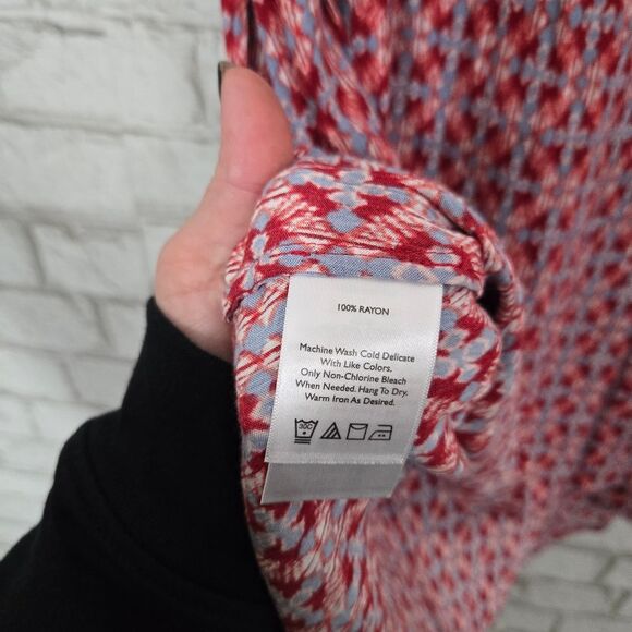 Eddie Bauer cute red and blue midi dress - Picture 8 of 15